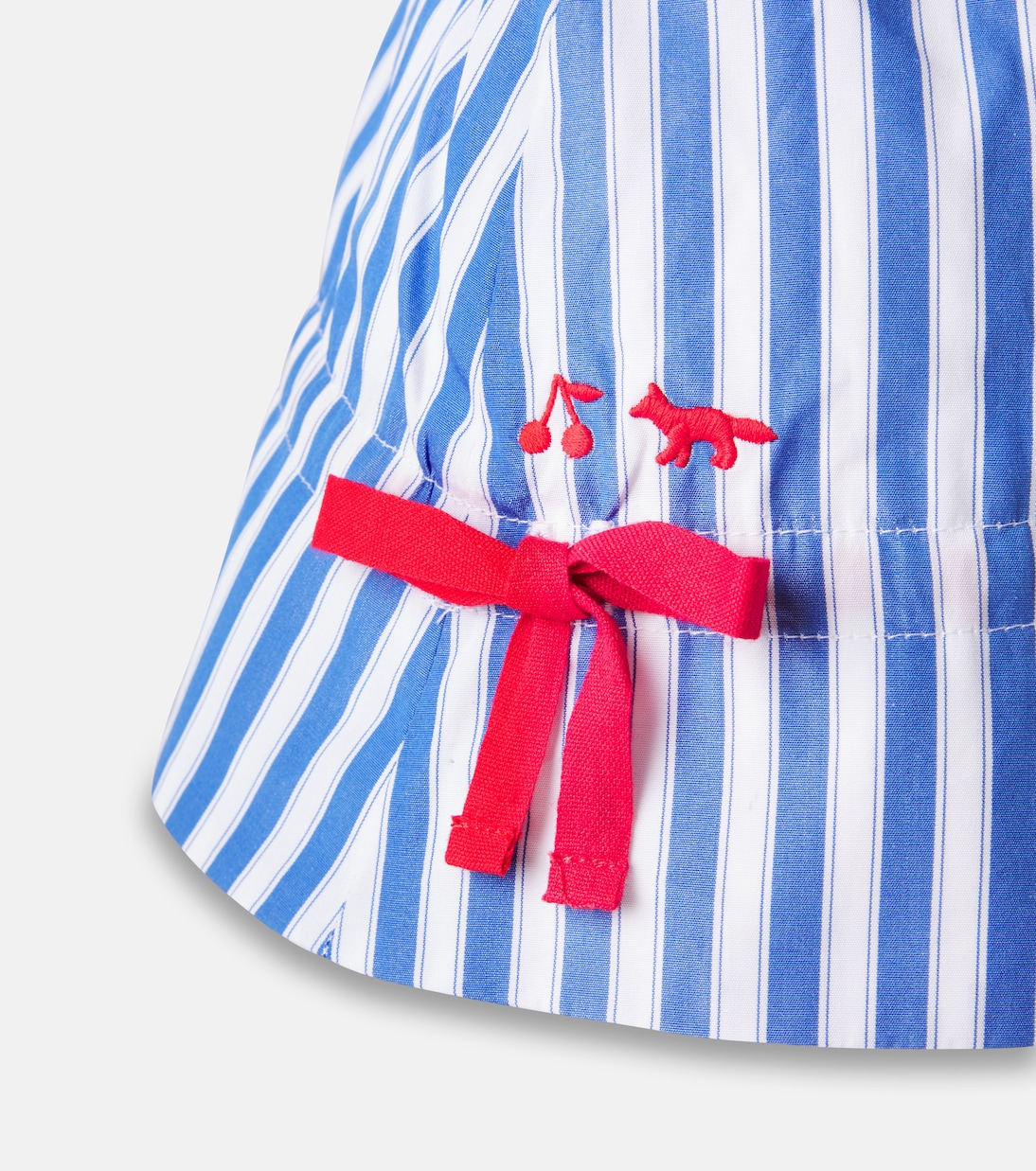 Bow-detail striped cotton hat | Bonpoint
