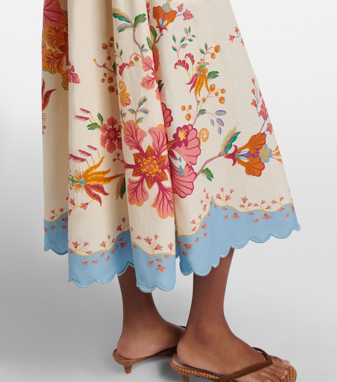 Midirock Floral Scarves aus einem Leinengemisch | Farm Rio