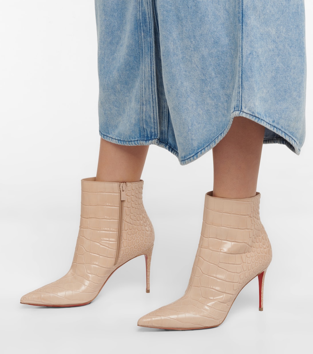Botines de piel efecto cocodrilo | Christian Louboutin