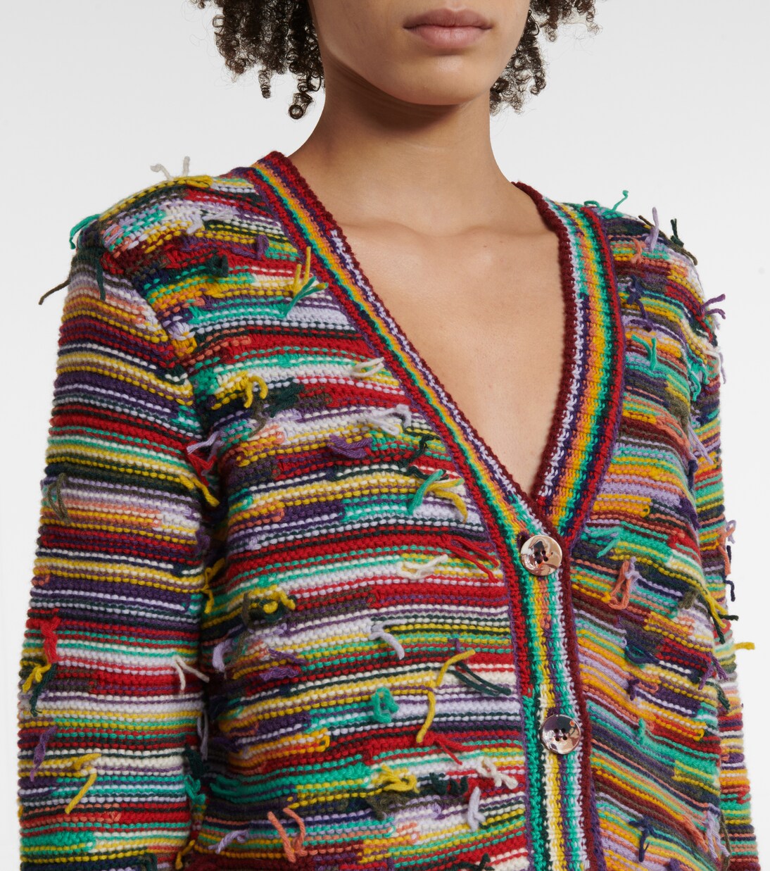 Cardigan in cashmere e lana a righe | Chloé