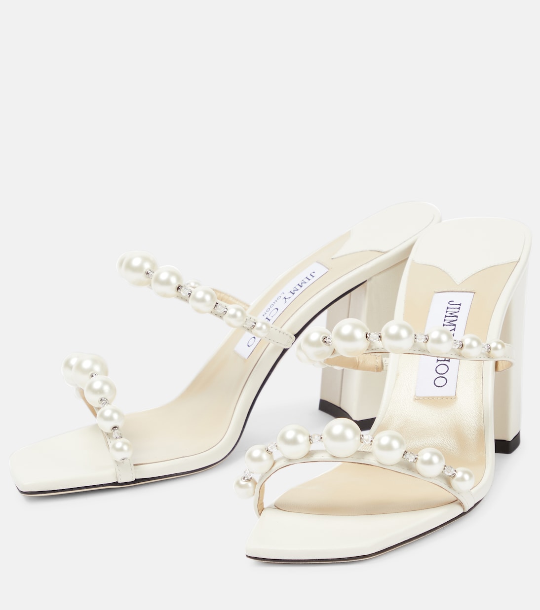 Amara 85 embellished satin sandals | Jimmy Choo