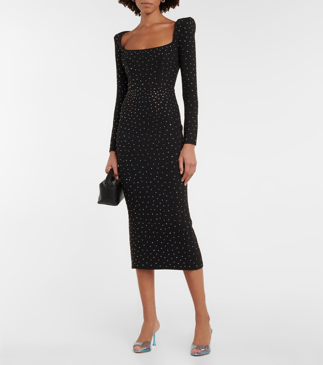Vestido midi Tiernan de crepé adornado | Alex Perry