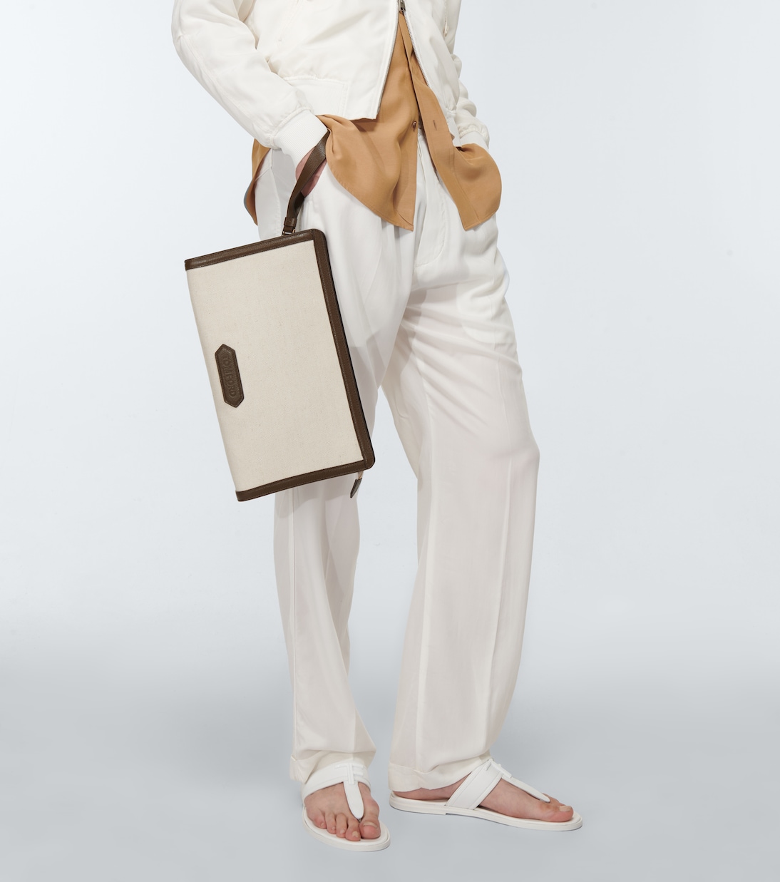 Borsetta in canvas con pelle | Tom Ford