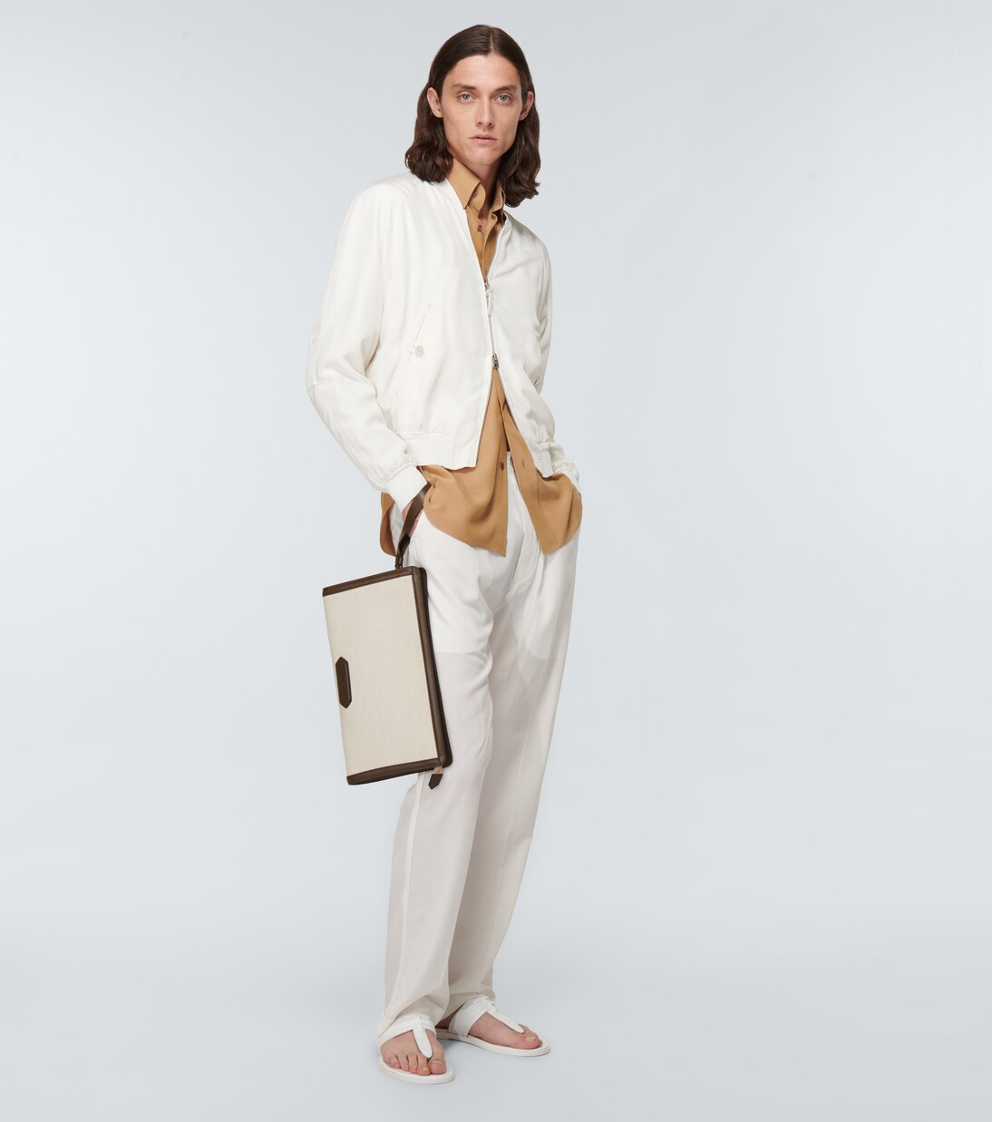Borsetta in canvas con pelle | Tom Ford