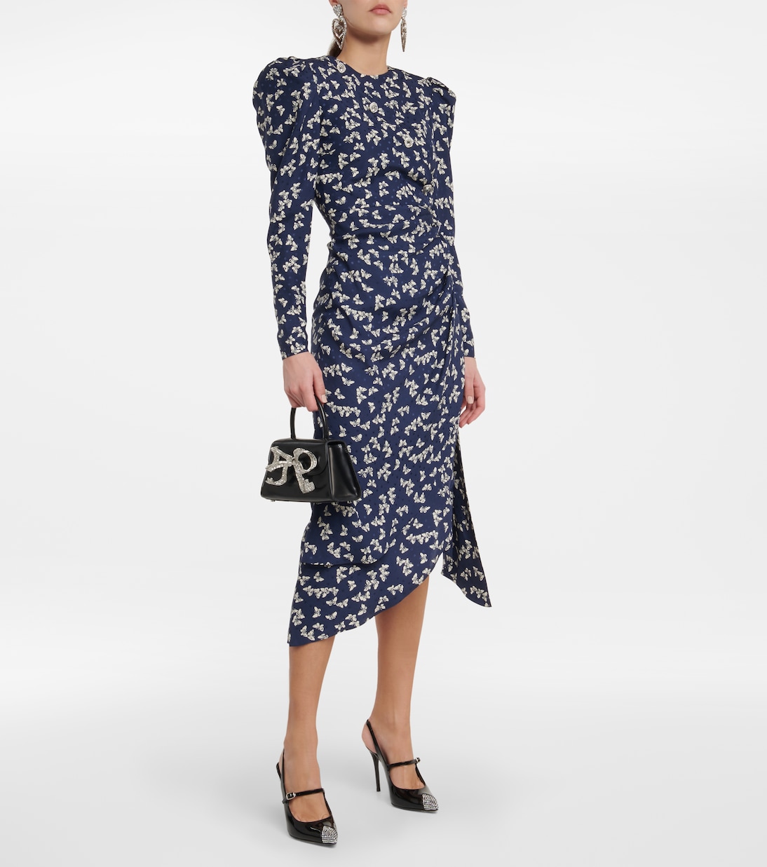 Printed silk wrap midi dress | Alessandra Rich