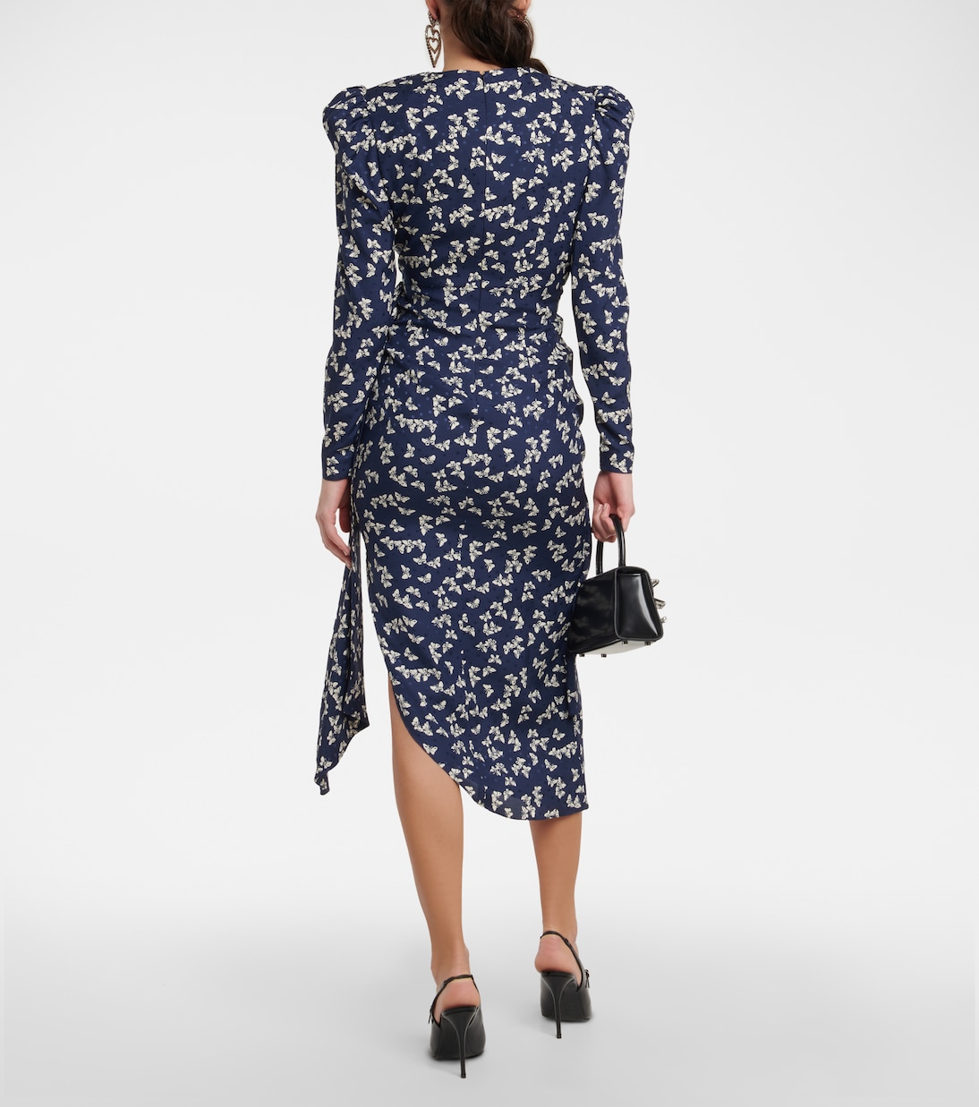 Printed silk wrap midi dress | Alessandra Rich