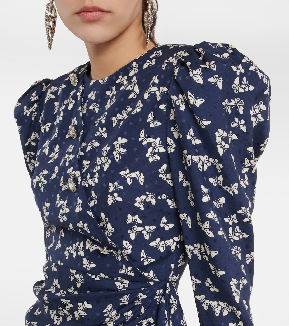 Printed silk wrap midi dress | Alessandra Rich