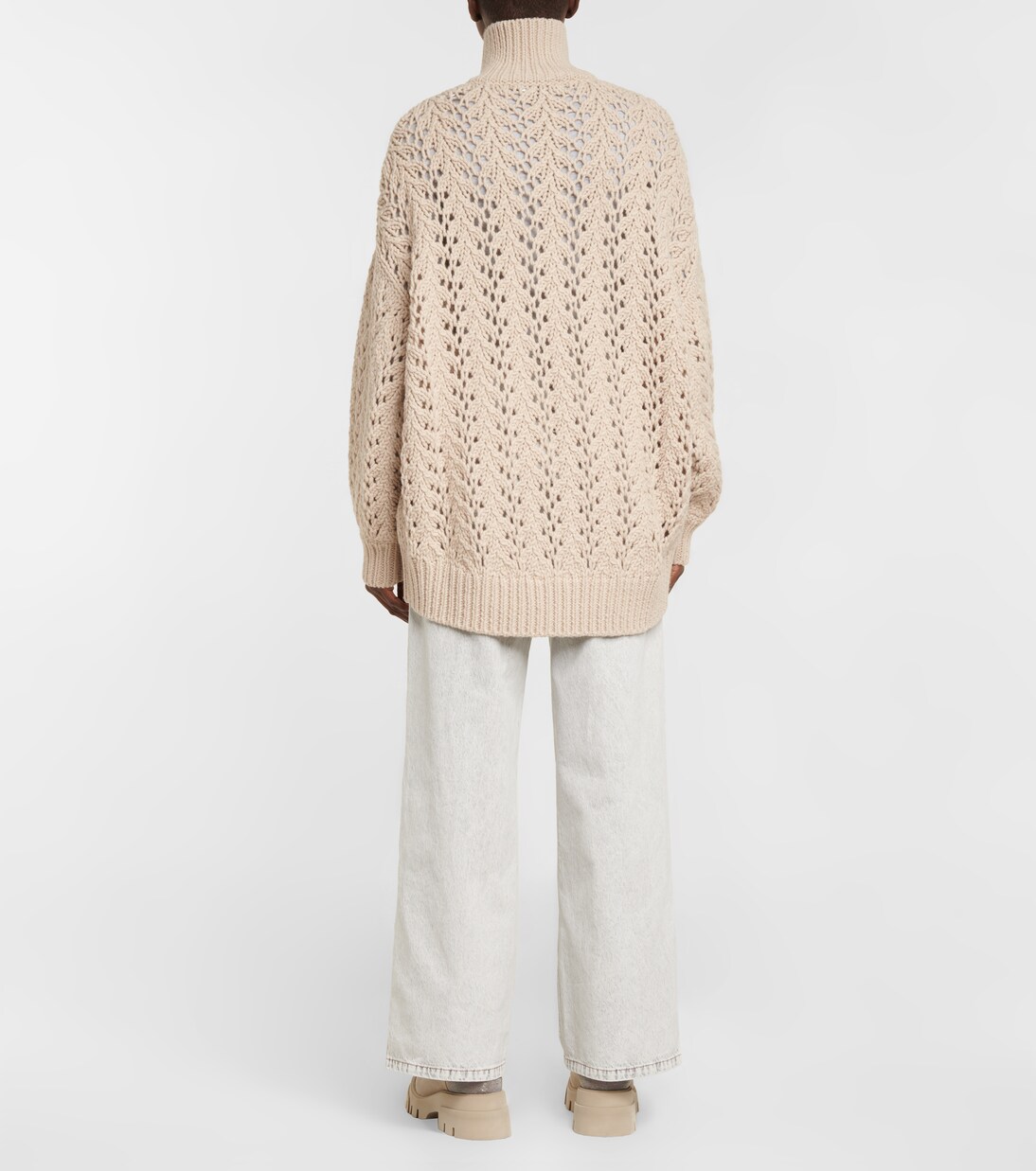 Open-knit wool-blend cardigan | Brunello Cucinelli