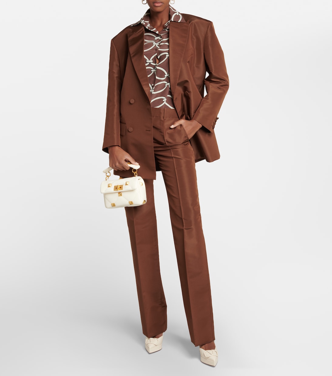 Pantaloni in seta a vita alta | Valentino