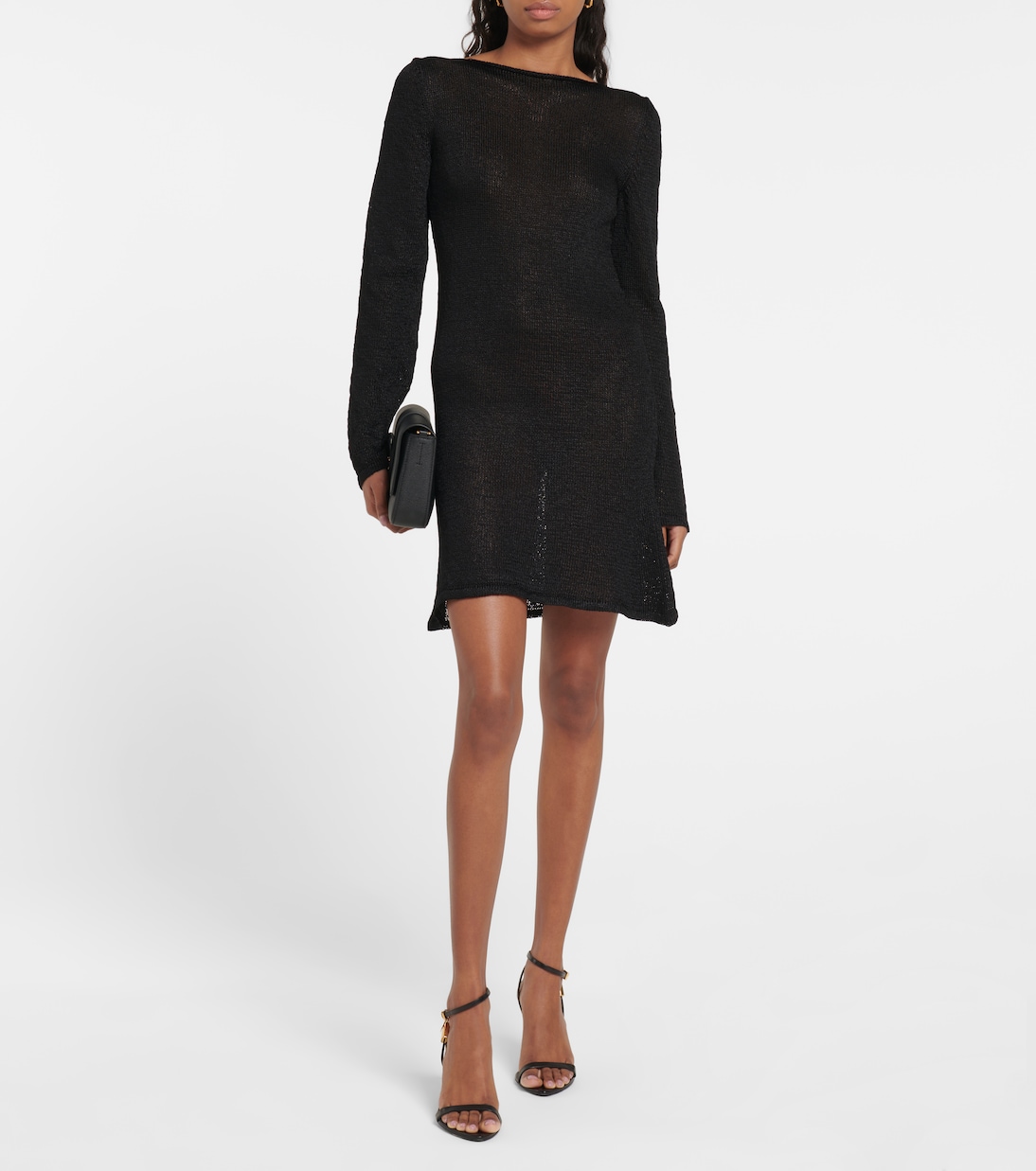 Chain-embellished raffia-effect minidress | Tom Ford