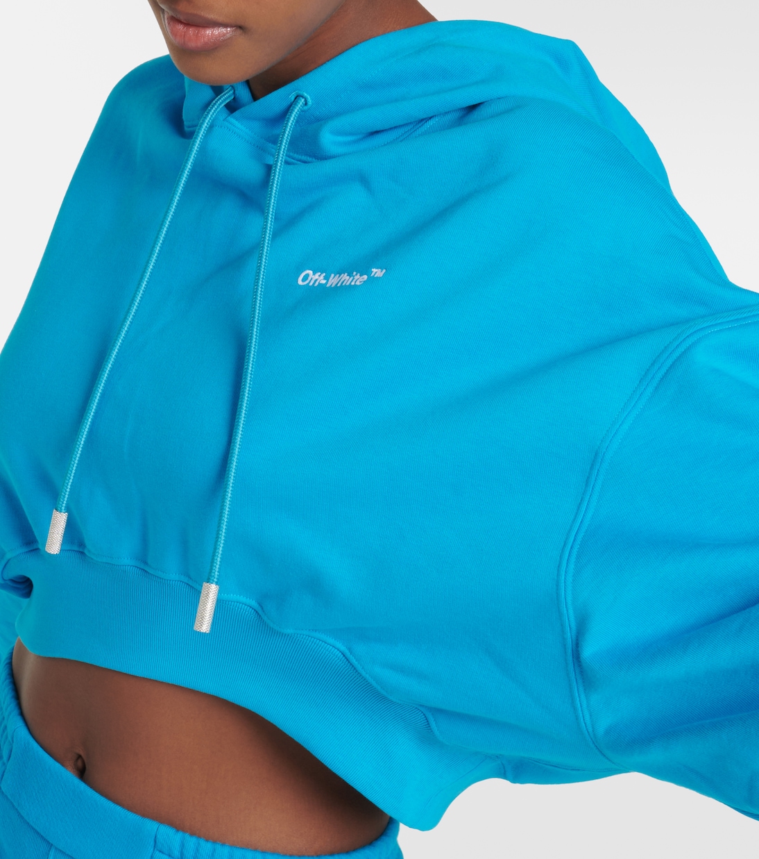 Cropped cotton hoodie | Off-White