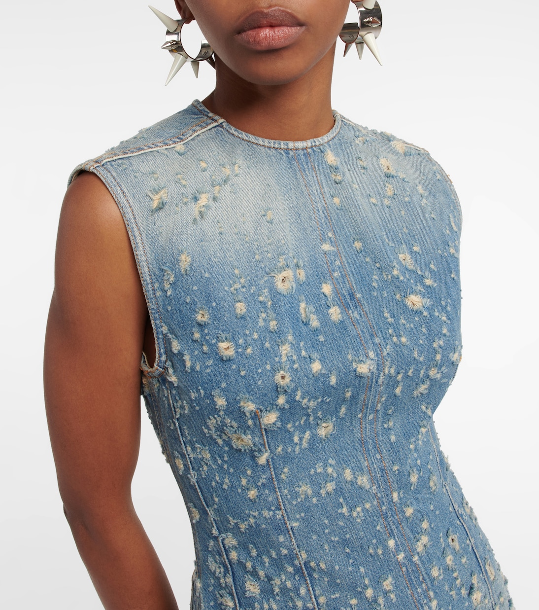 Distressed denim minidress | Acne Studios