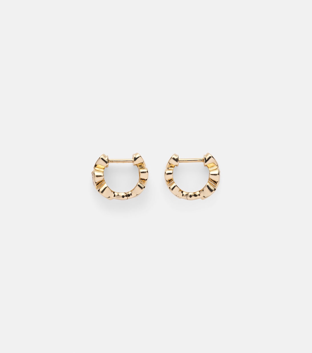 Orecchini a Cerchio in Oro 14kt con Diamanti Cuore SYDNEY EVAN per Giovani Stilisti