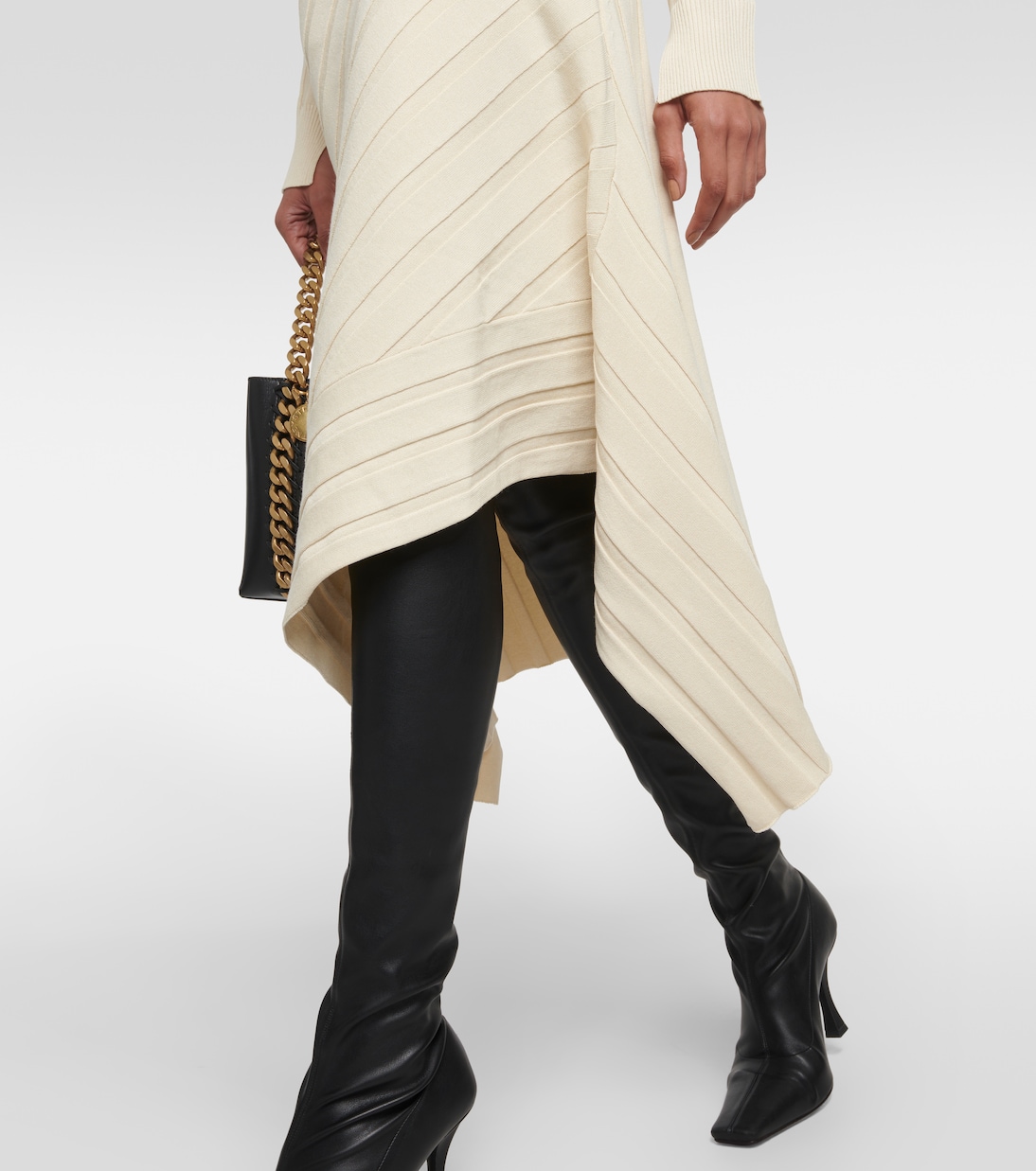 Gonna midi asimmetrica in maglia a coste | Stella McCartney
