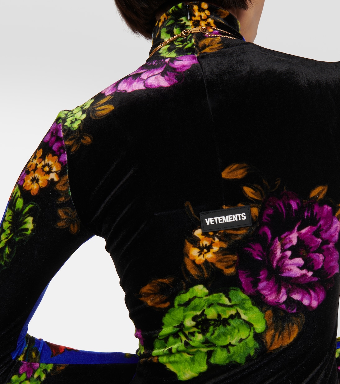 Top en velours à fleurs avec gants | Vetements