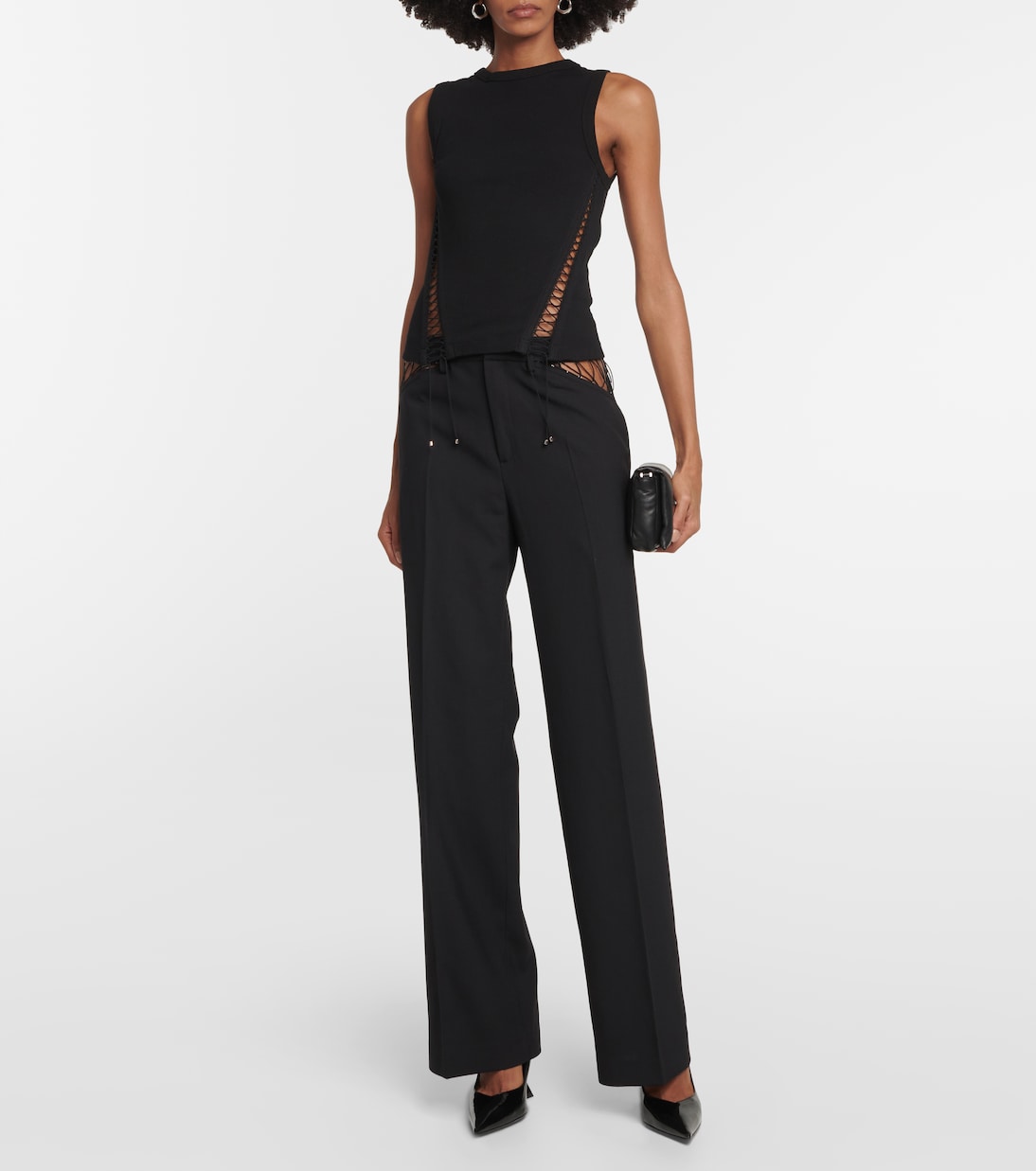 Pantaloni regular in lana con cut-out | Dion Lee