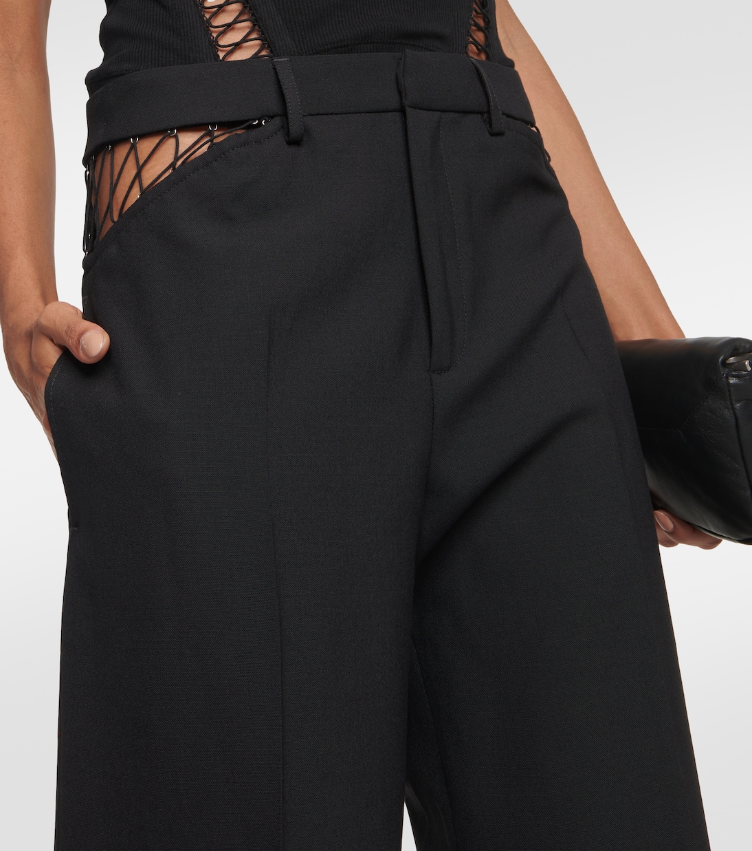 Pantaloni regular in lana con cut-out | Dion Lee