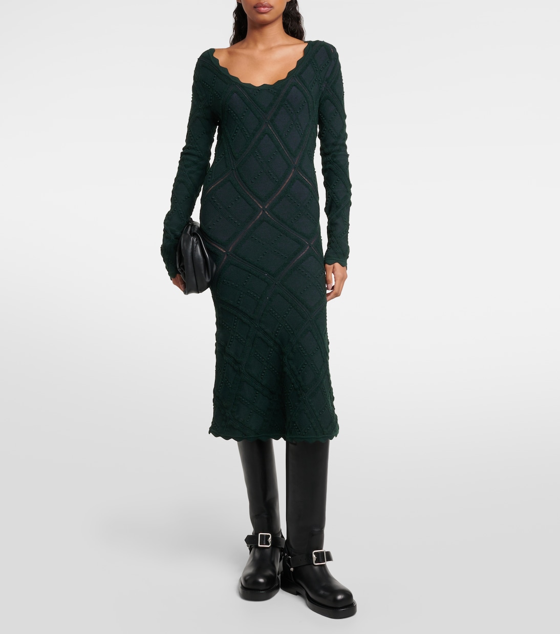 Robe midi Aran en laine mélangée | Burberry