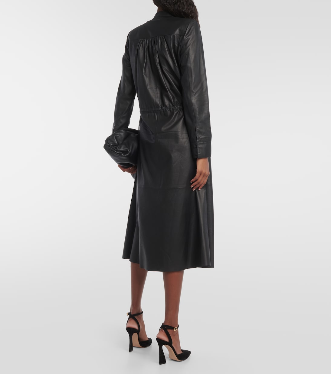 Robe midi en cuir | Yves Salomon