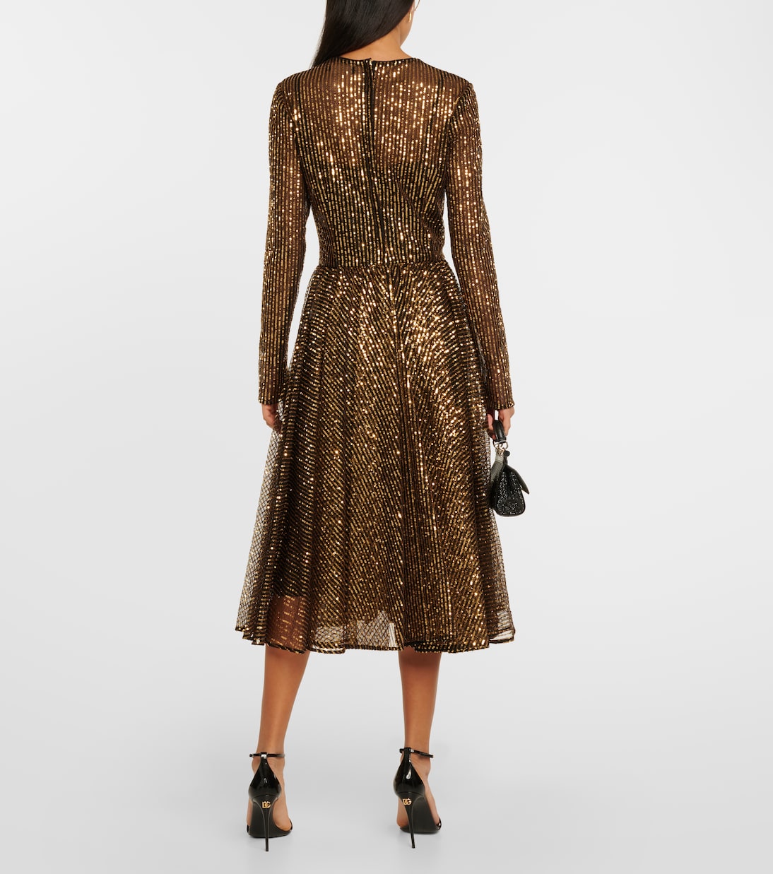 Vestido midi de tul con lentejuelas | Dolce&Gabbana