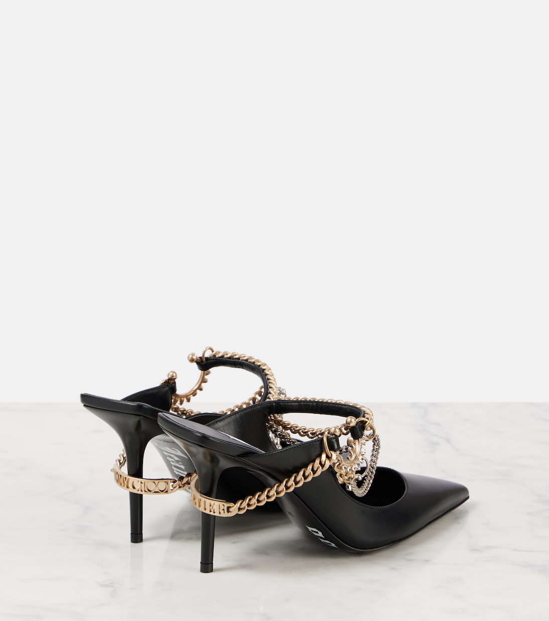 X Jean Paul Gaultier Verzierte Mules aus Leder | Jimmy Choo
