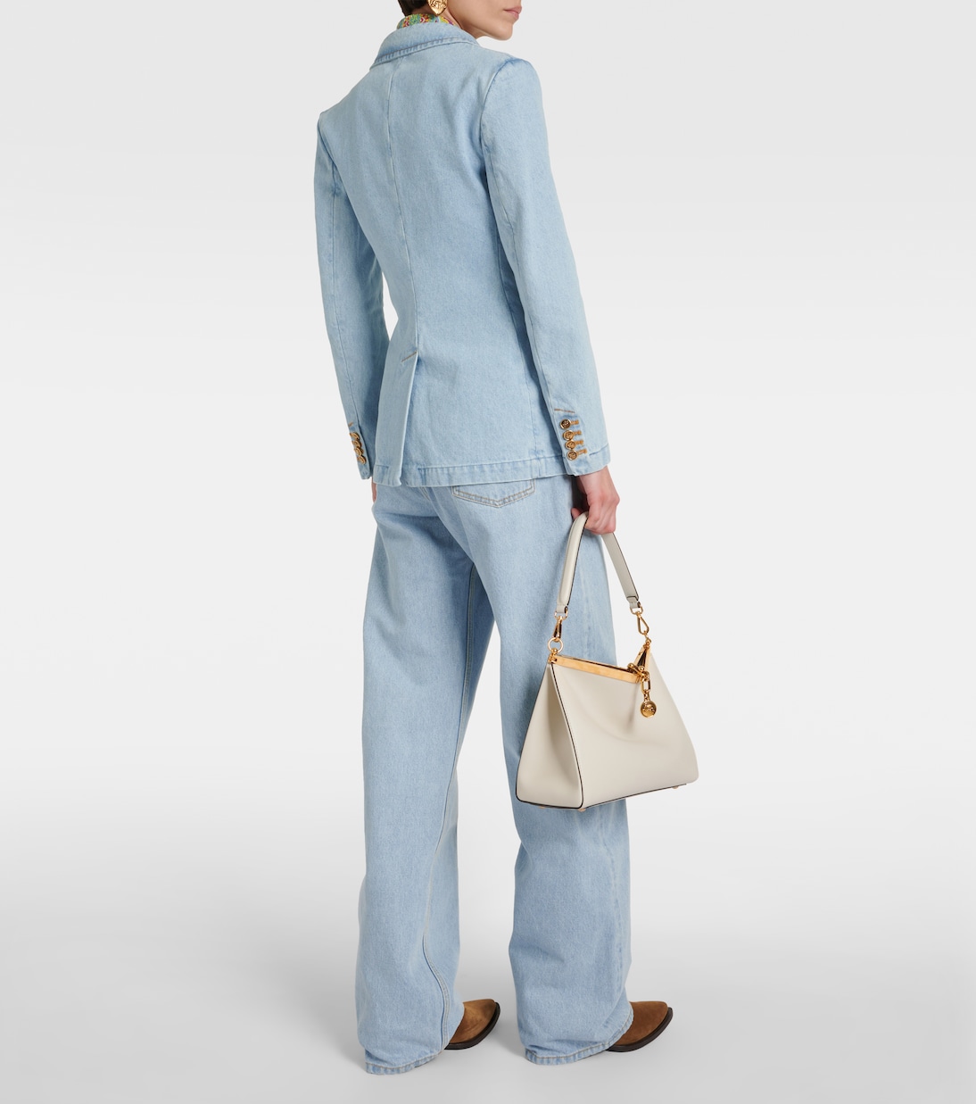 Embroidered denim blazer | Etro