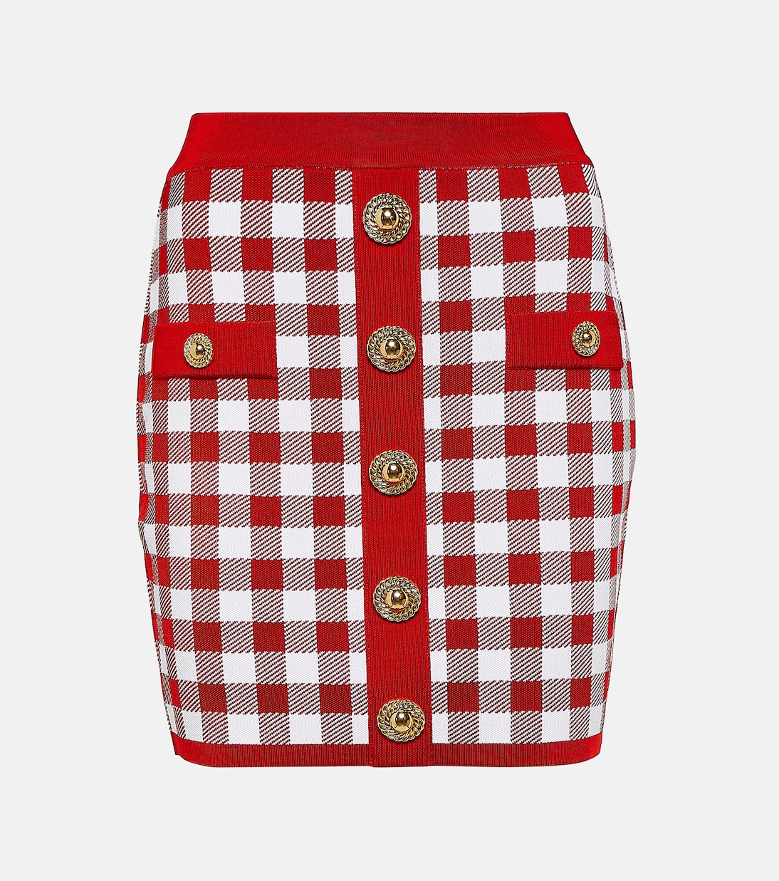 Minifalda de punto a cuadros  | Balmain