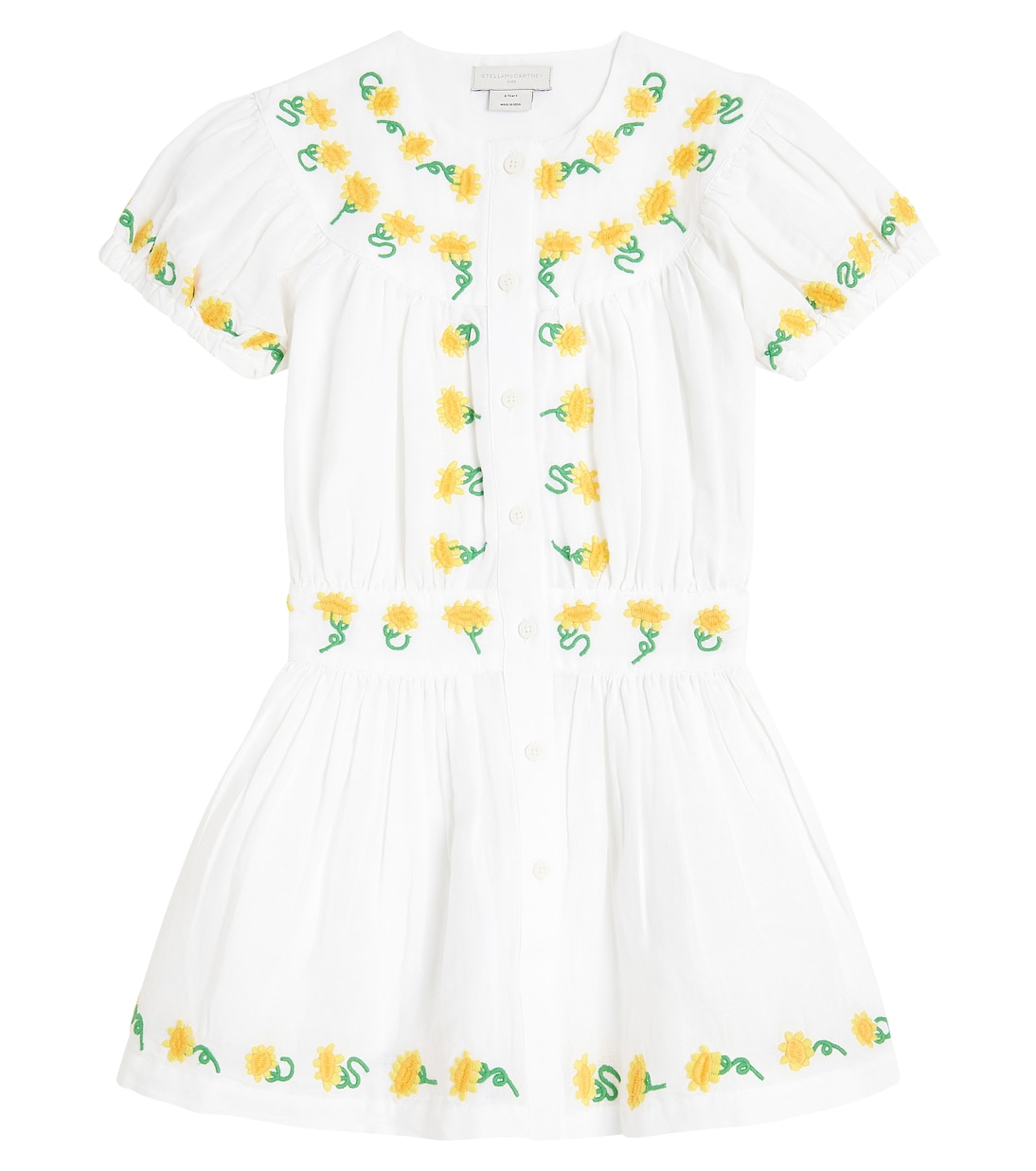 Besticktes Kleid aus Leinen und Baumwolle | Stella McCartney Kids