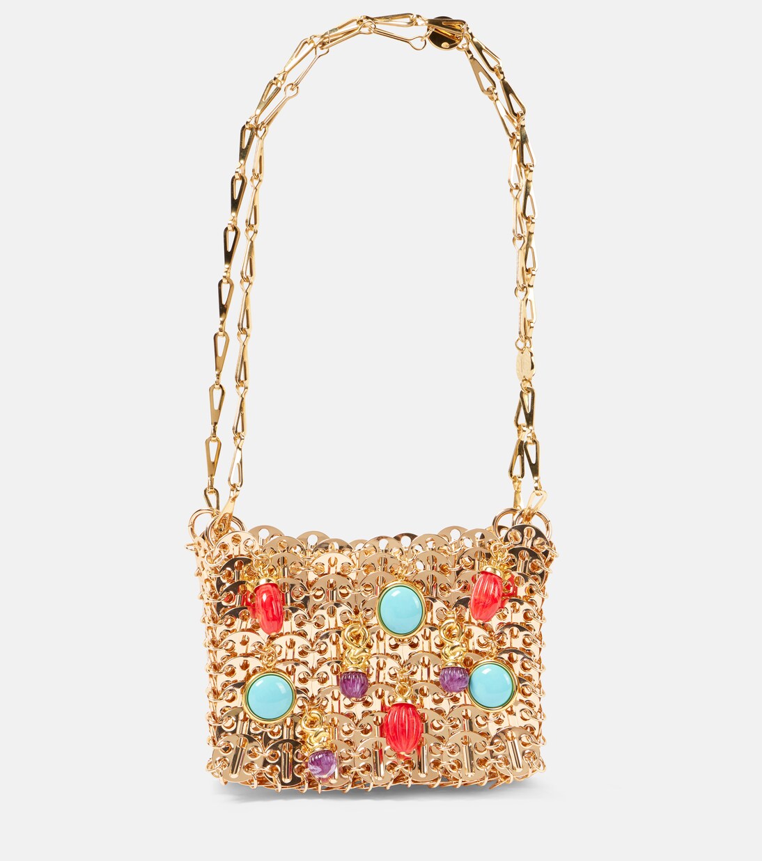 Iconic Gold 1969 Nano embellished shoulder bag in gold Rabanne Mytheresa
