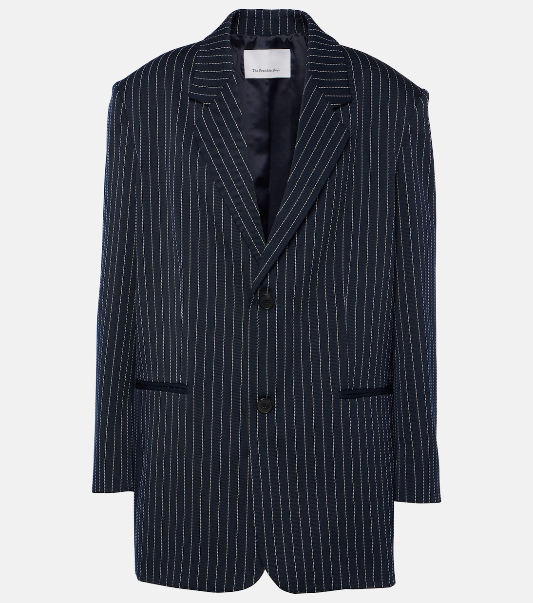 Blazer gessato Aiden in twill  | The Frankie Shop