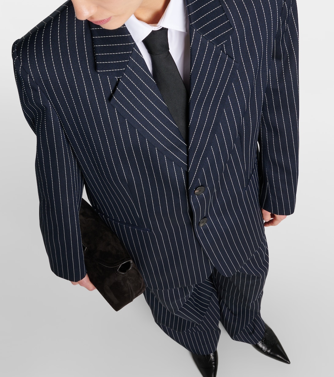 Blazer gessato Aiden in twill  | The Frankie Shop