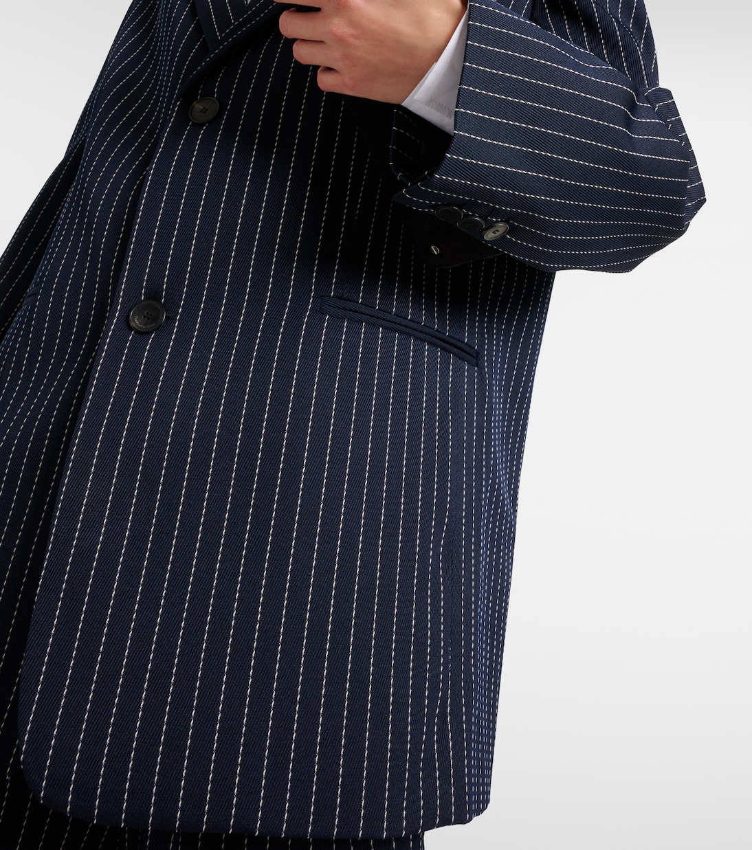 Blazer gessato Aiden in twill  | The Frankie Shop
