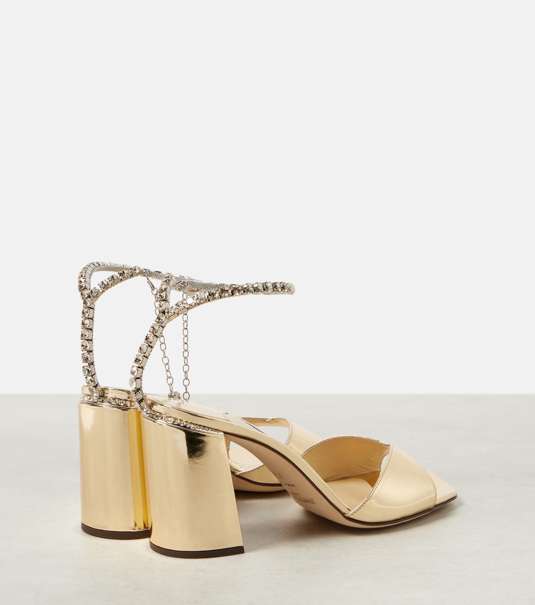 Verzierte Sandalen Saeda 85 aus Metallic-Leder | Jimmy Choo