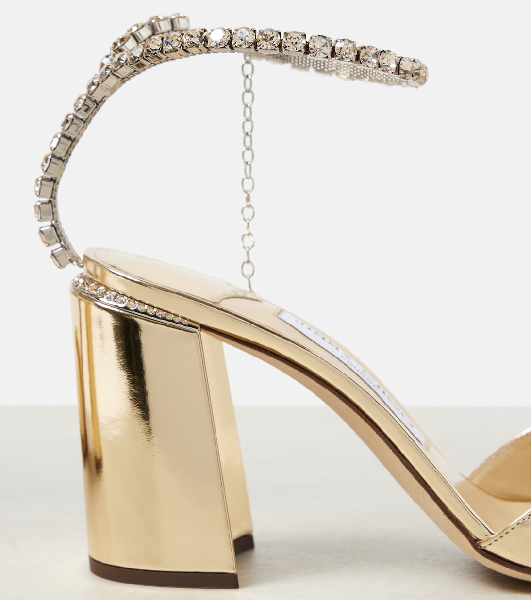 Verzierte Sandalen Saeda 85 aus Metallic-Leder | Jimmy Choo