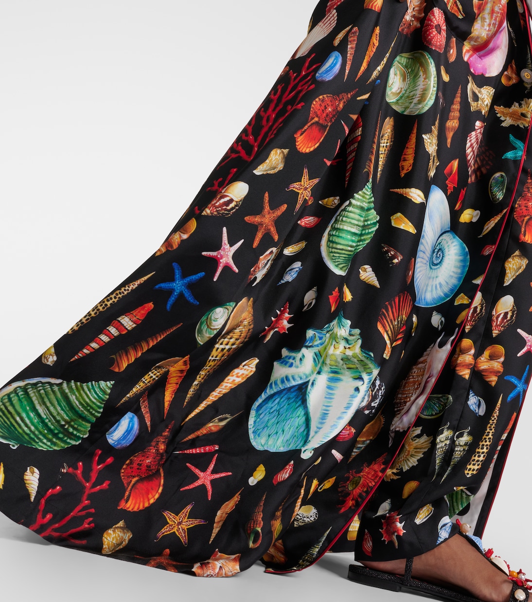 Bata Capri de satén de seda estampada | Dolce&Gabbana