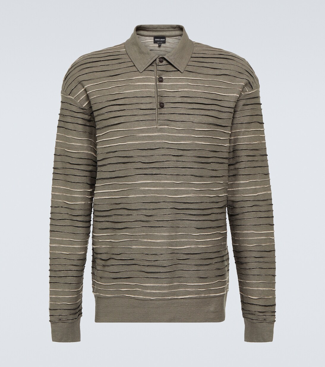 Polo intarsia en lin mélangé | Giorgio Armani