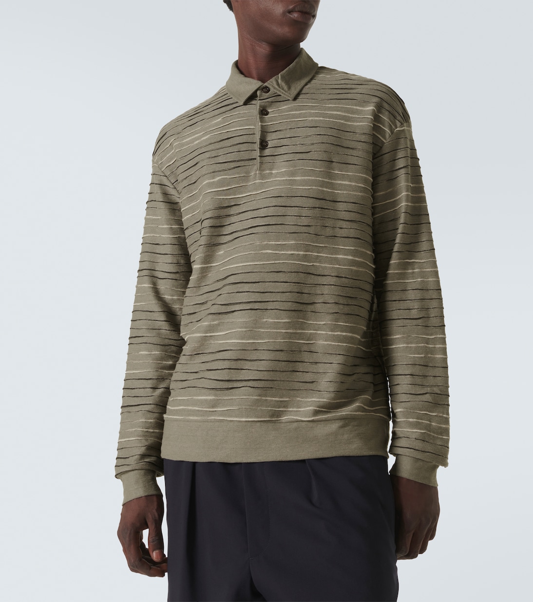Polo intarsia en lin mélangé | Giorgio Armani