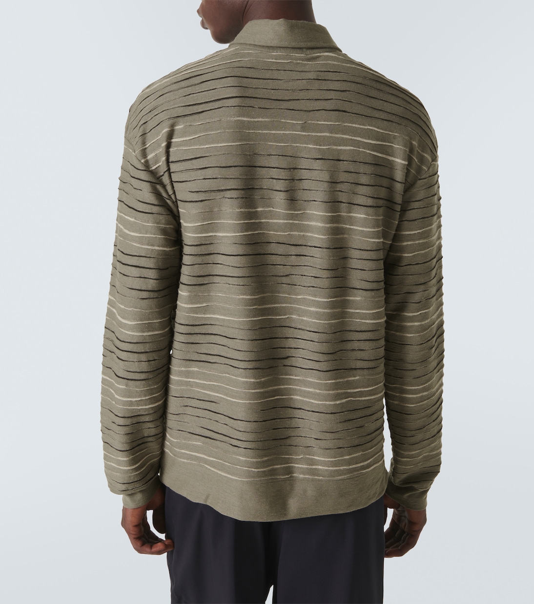 Polo intarsia en lin mélangé | Giorgio Armani