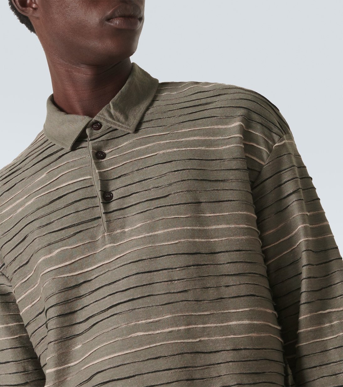Polo intarsia en lin mélangé | Giorgio Armani