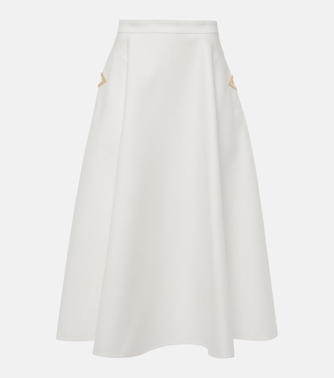 Gonna midi VGold in gabardine di cotone | Valentino