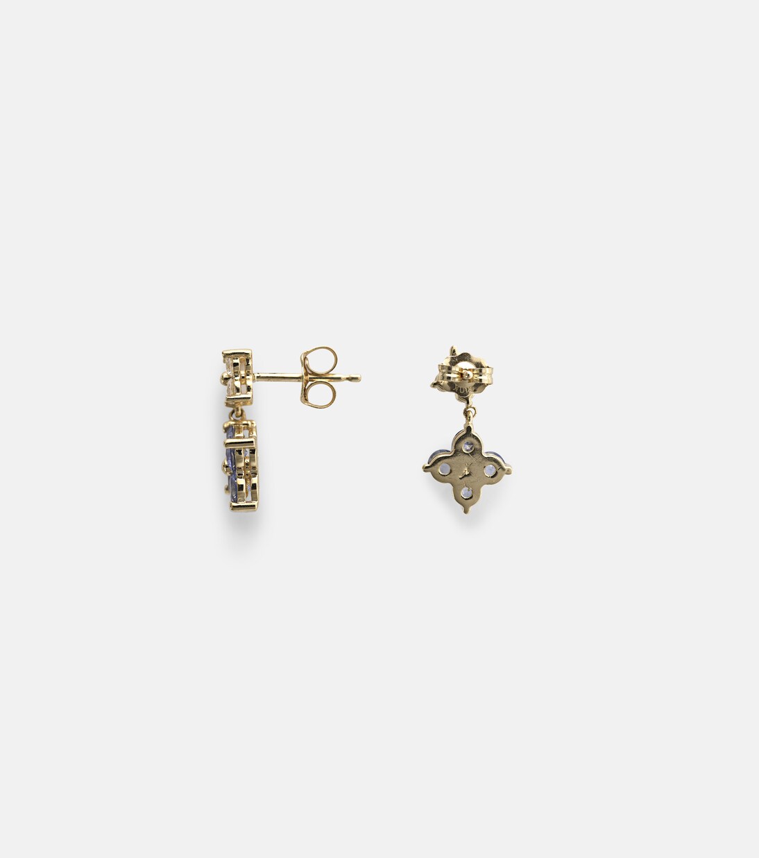 Orecchini in oro 10kt con zaffiro e diamanti 