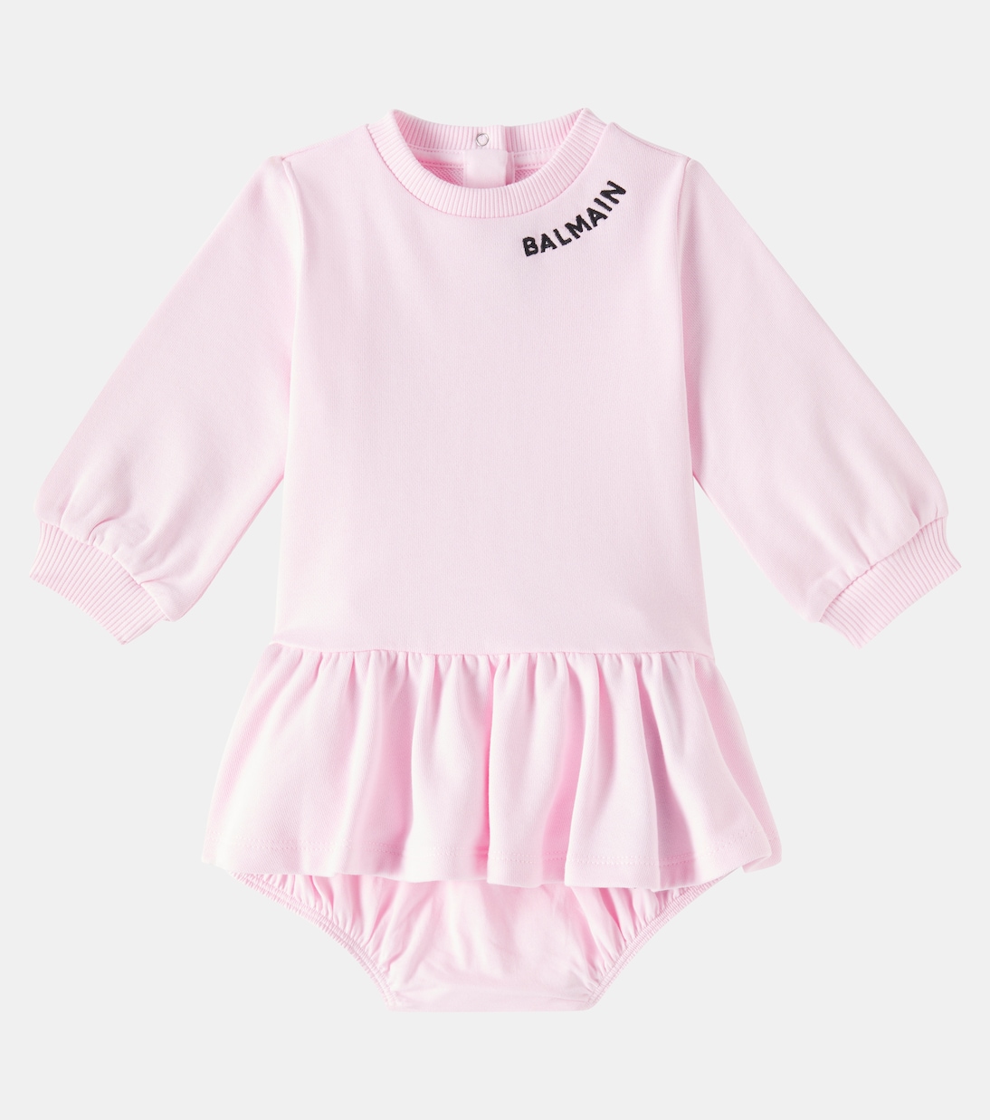 Bébé – Ensemble robe et culotte bloomer en coton | Balmain Kids