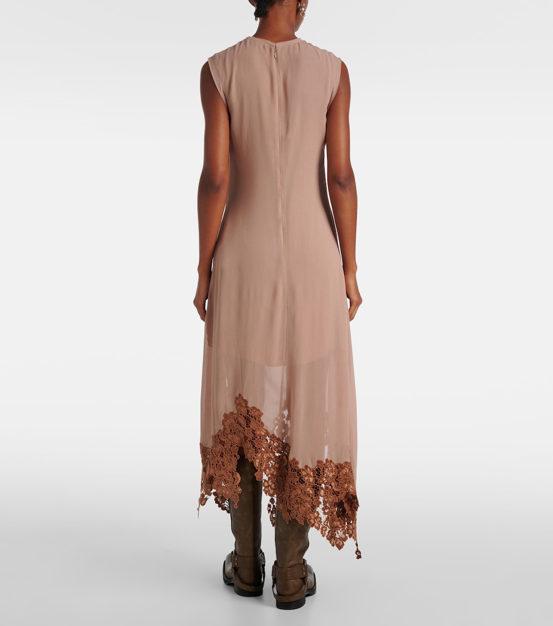 Abito midi in crêpe e pizzo | Acne Studios