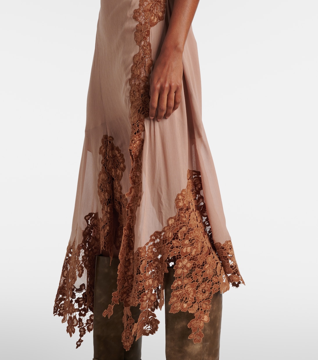 Abito midi in crêpe e pizzo | Acne Studios