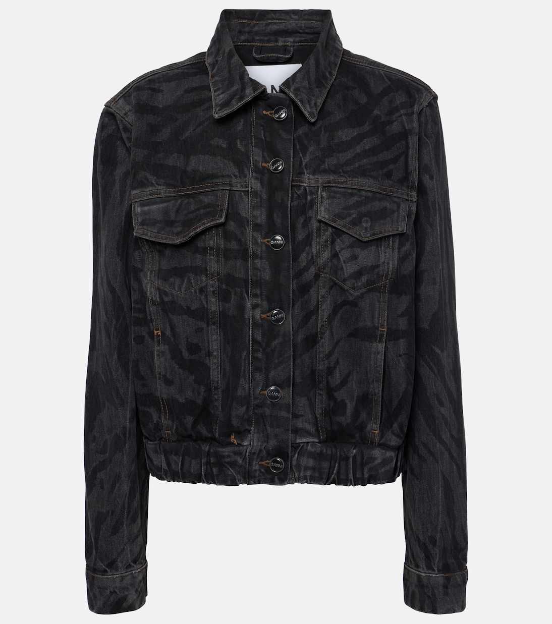 Veste imprimée en jean | Ganni