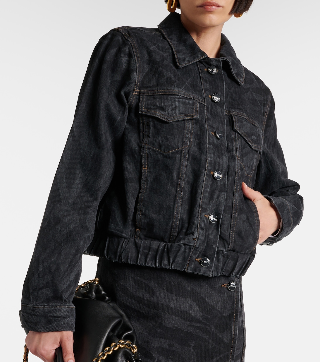 Veste imprimée en jean | Ganni