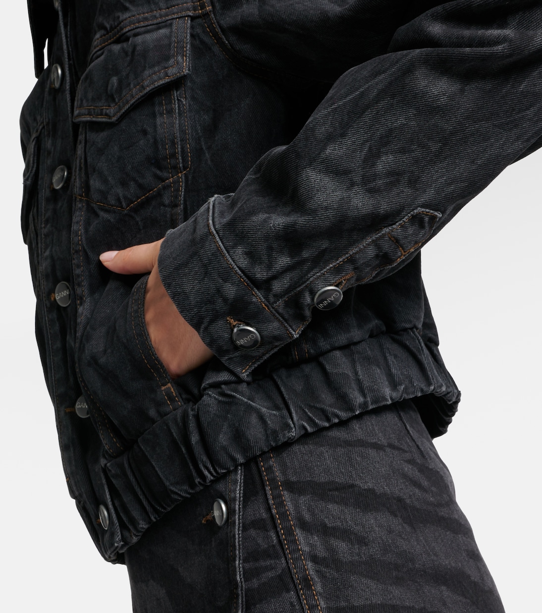 Veste imprimée en jean | Ganni