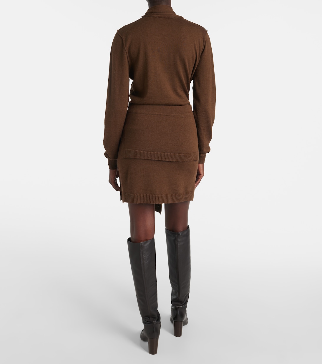 Trompe l'œil wool-blend miniskirt | Lemaire