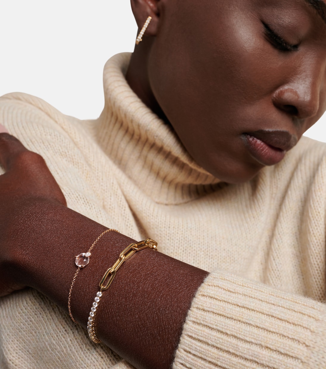 Bracciale in oro giallo 18kt con diamanti, design moderno per giovani - BUCHERER Gioielli Esclusivi