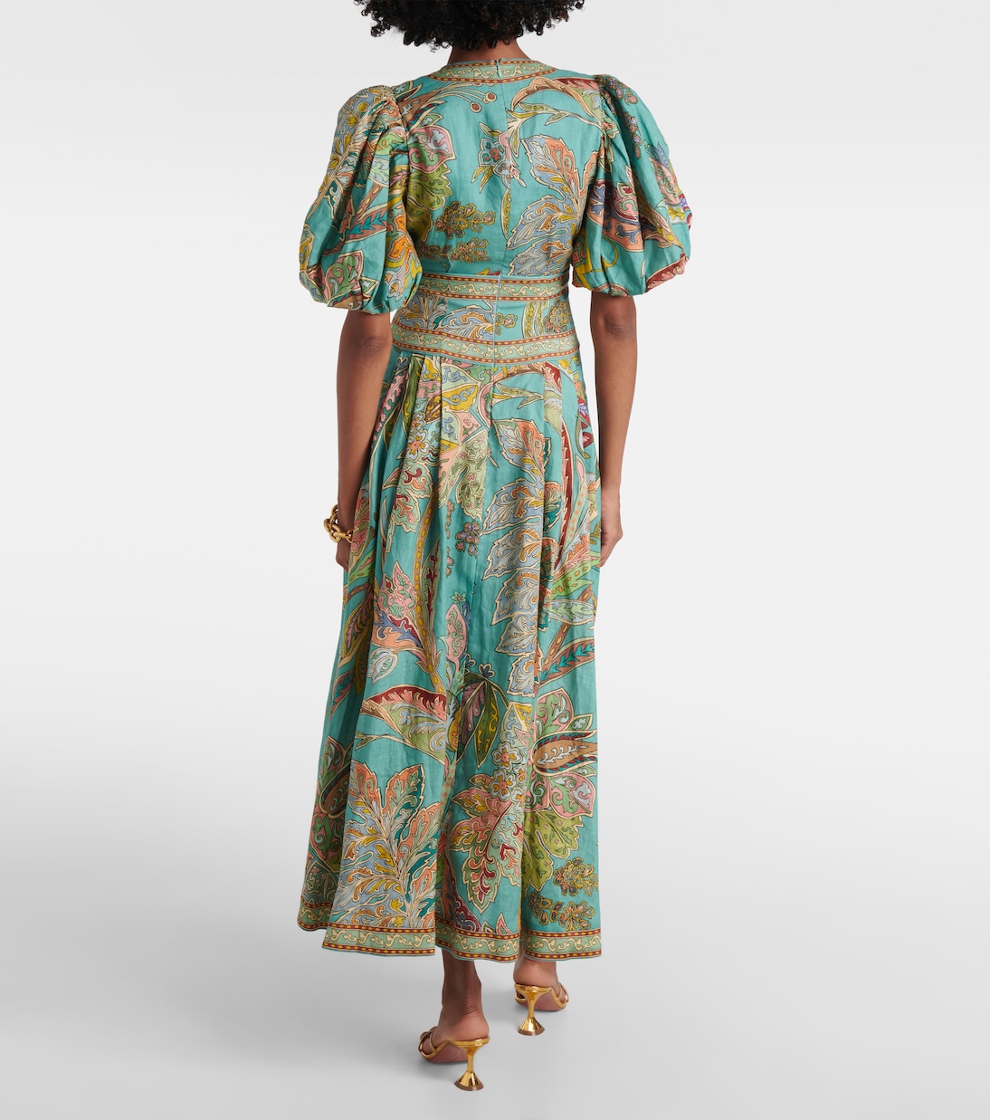 Franca printed linen midi dress | Alémais